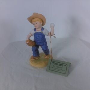 Homco Denim Days Figurine - Blue and Tan